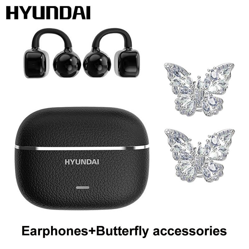 HYUNDAI C03 Clip on Wireless Headphones with 2025 Bluetooth 6.0 for Faster, Stable Connection & Low Power Use, DT6.0 Pulse Directional Tech, 360° ACS Panoramic Sound, IPX5 Waterproof Audio Earbuds for Music & Calls, Comfortable for Sports